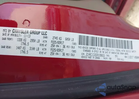 2014 Chrysler Town & Country Touring L z USA, uszkodzony, nr VIN 2C4RC1CG5ER199833